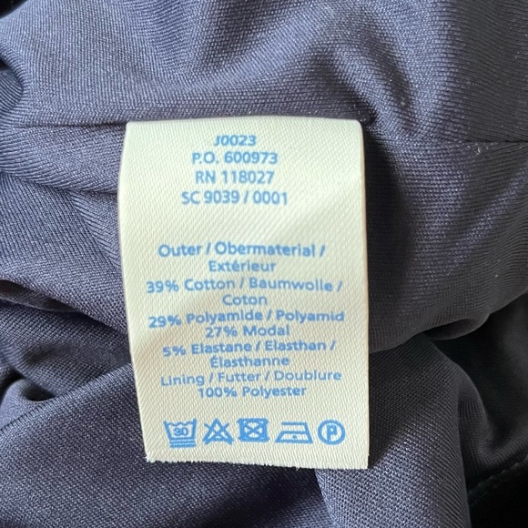 Boden Black Sheath Dress Cris-Cross Front 3/4 Sleeve Womens Size 8R - Picture 7 of 8